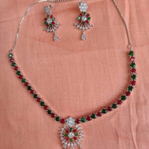 AD necklace set green red