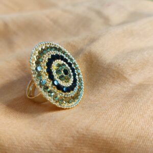 Golden black finger ring