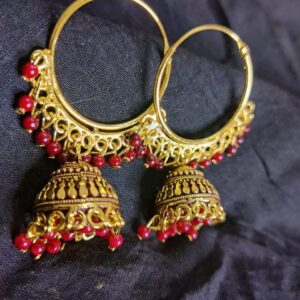 Prismatic Jhumki Red