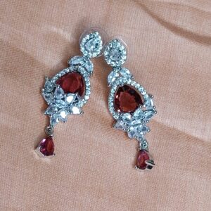 American Diamond earring ruby color