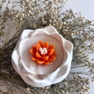 "Lotus urli candle hand-poured with soy wax for festive décor"