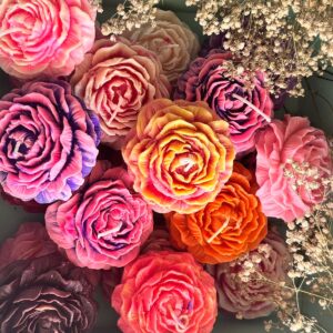 Hand-poured Peony candle for home décor and relaxation